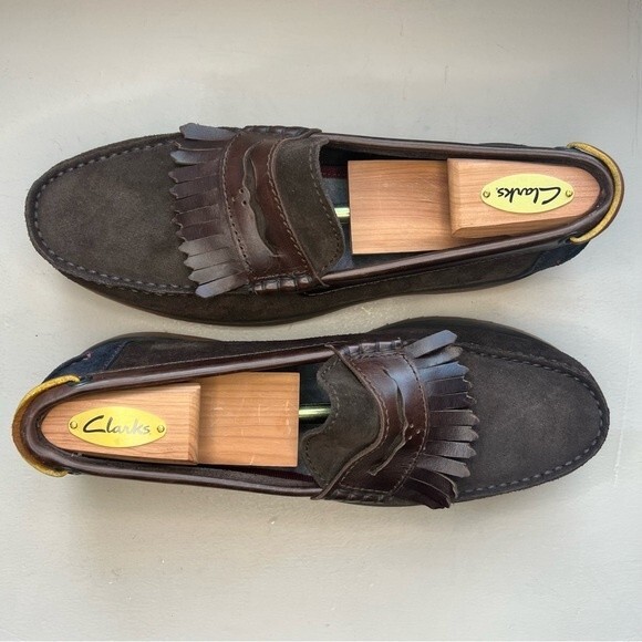 Ted Baker London Brown Suede Loafer Shoes Leather Fringe Men’s Size EU 42 US 9 - Picture 15 of 15